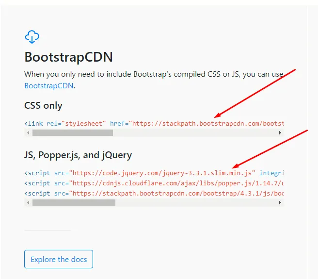 Copy the CDN from Bootstrap.